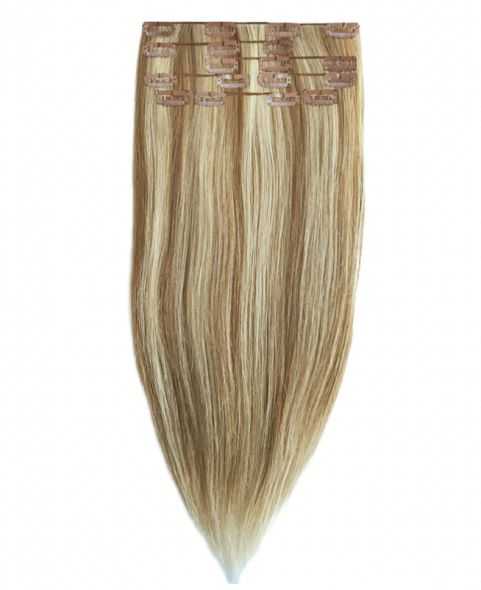 Extension a Clip lisse - Blond méché cendré N°613/14 - Extension cheveux