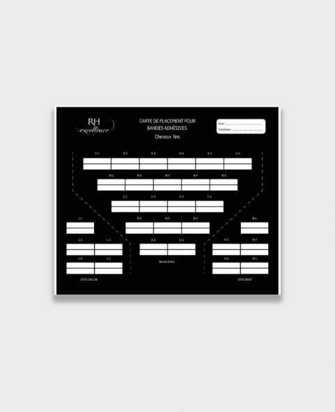 Carte de placement pour extensions de cheveux à bandes - RH Excellence