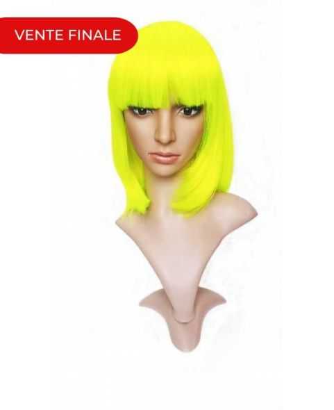 Perruque flashy color carre jaune - lace - Perruque cheveux