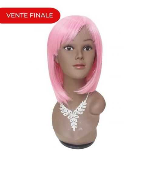 Perruque flashy color carre rose - lace - perruque cheveux