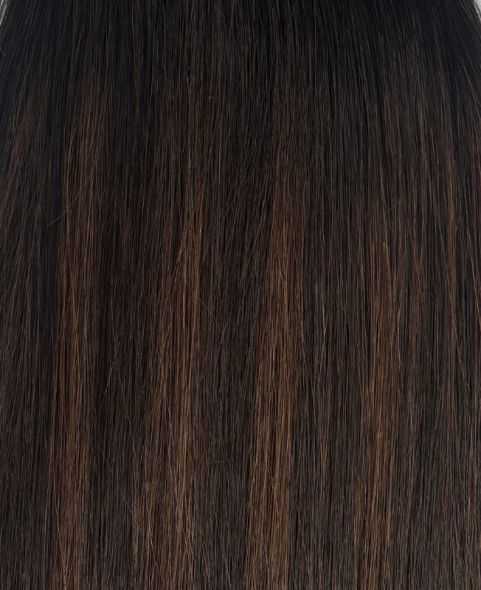 Extension cheveux naturel chatain foncé méché chocolat