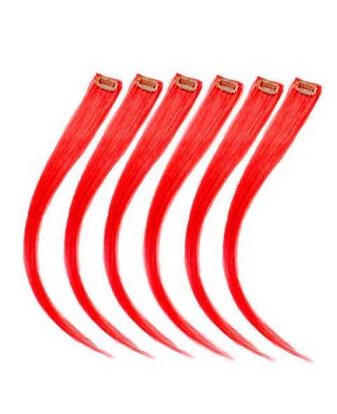 Clip crazy flashy color - Rouge - 50 cm - Extension cheveux
