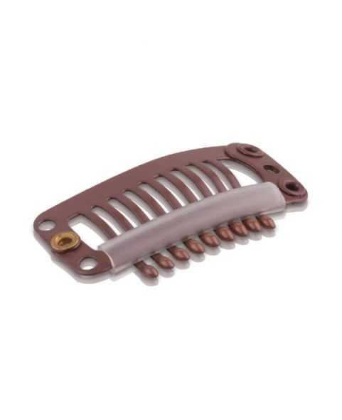 Lot de 10 clips - Marron - 3cm - Pose extension à clip / Tissage