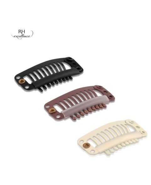 Lot de 10 clips - Marron - 3cm - Pose extension à clip / Tissage