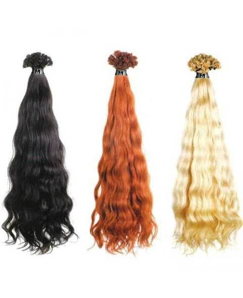 Extension cheveux Ondulé SOCAP - 10 Extensions kératine 50 cm - Blond trés clair doré cendré 16