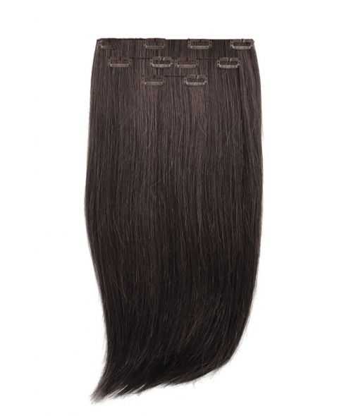 Extension à Clip Naturel 40 cm |  Extension cheveux Lisse - Châtain foncé N°1B