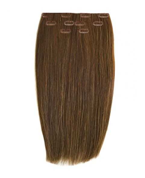 Extension à Clip Naturel 40 cm | Extension cheveux Lisse - Blond foncé doré N°6